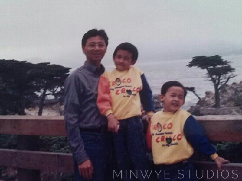 Dad, Min Sheng and Min Wye in America