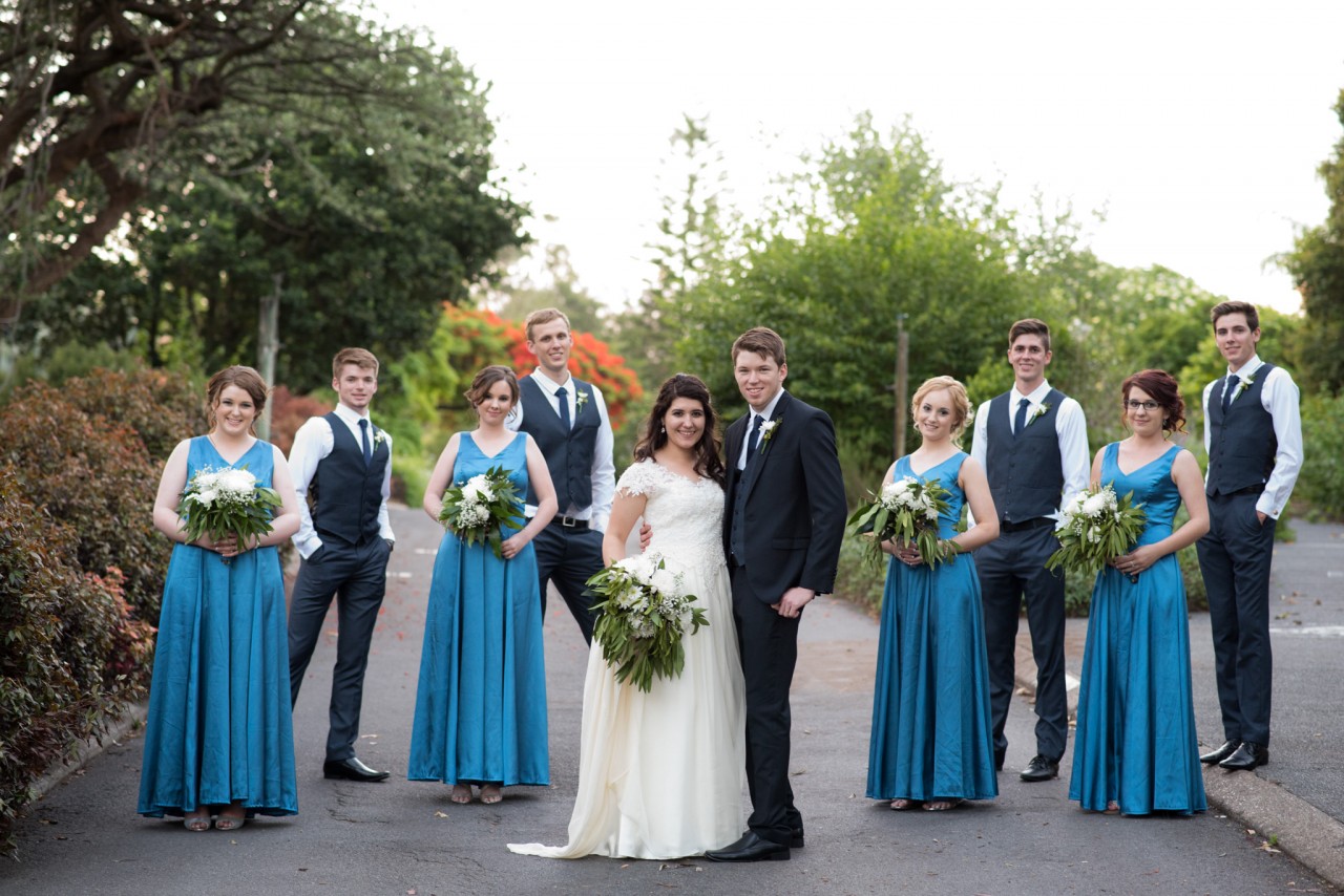 Posed bridal party