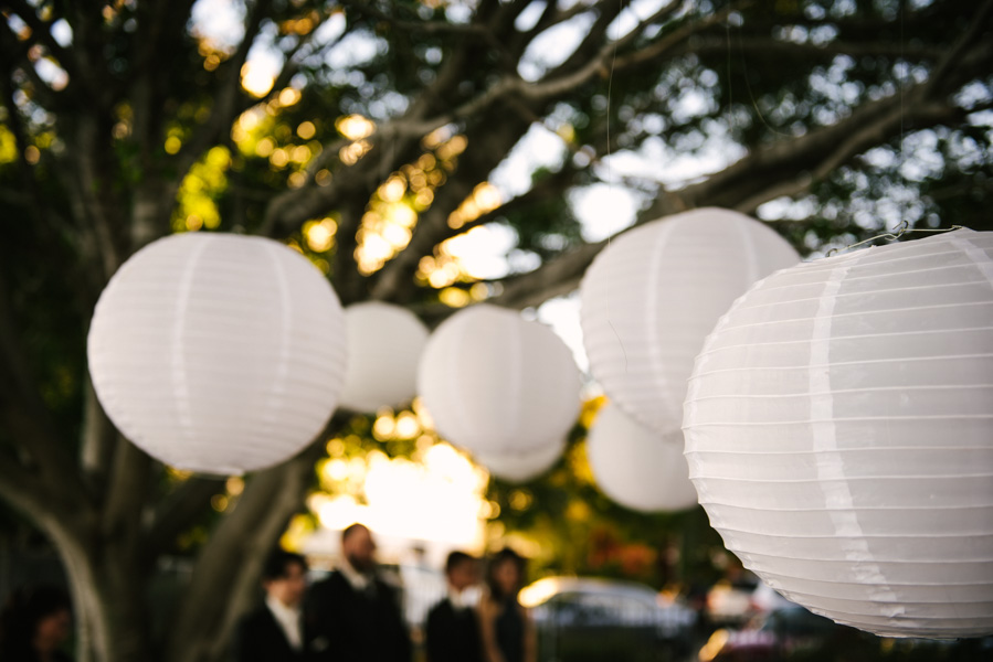 Lantern decorations at the wedding ceremony