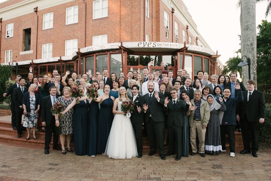 Fun photo of the whole wedding party