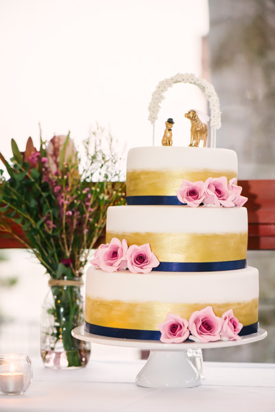 Wedding cake with animal topping
